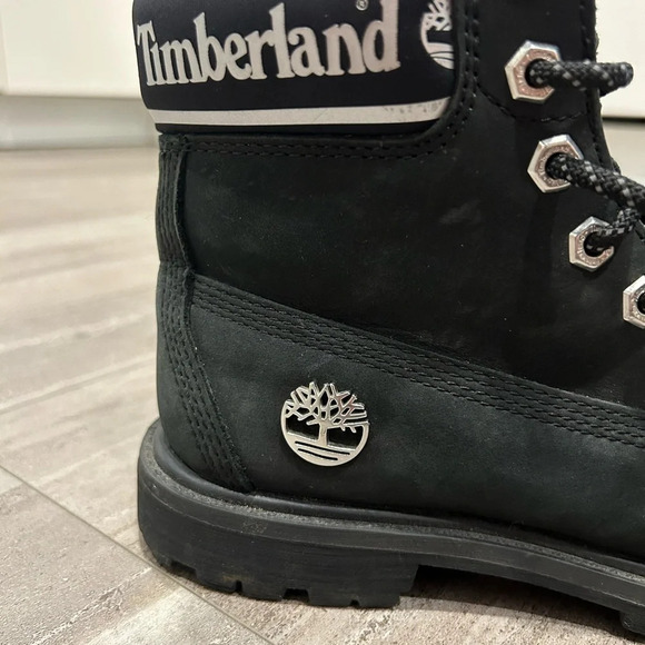 Timberlands  All Black Logo Cuff Waterproof Boots - Picture 2 of 5